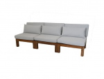 HSM Collection Tuin Loungeset Aruba 3-Delig Teak Naturel/Wit