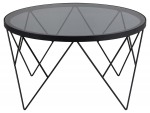 Salontafel Ambra Rond Glas Grijs Ø80cm - Giga Living