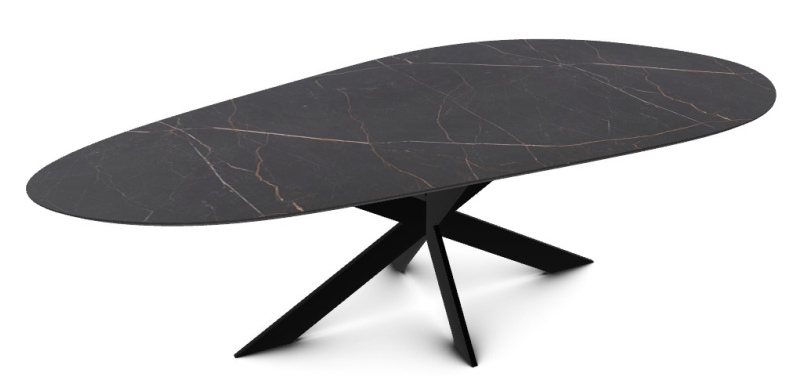 Eettafel Sivo Slipper Urban Zwart HPL 240x105cm - Giga Meubel