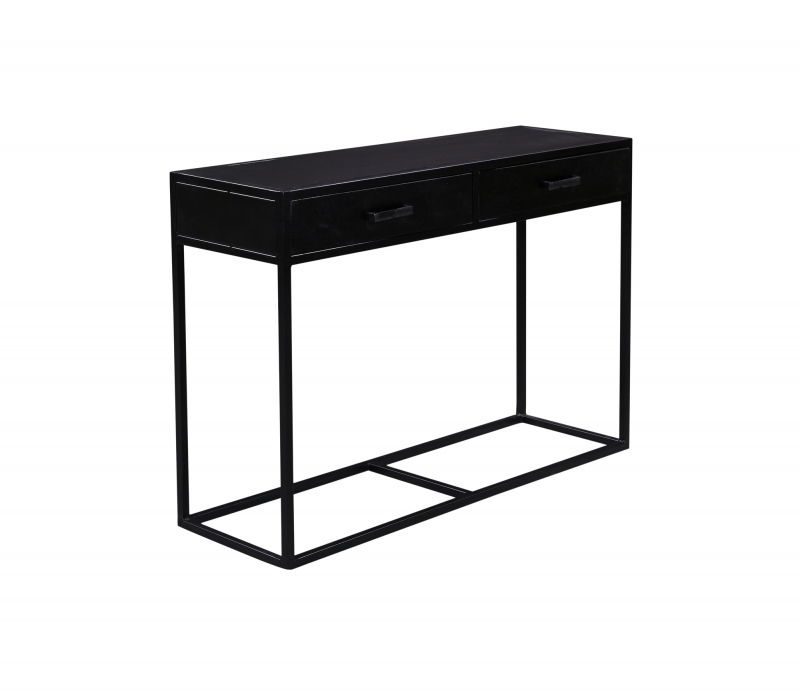 Livingfurn Sidetable Kala Mangohout Zwart 120cm