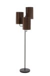 Light & Living Vloerlamp Edisa 3-Lichts Velvet Donkerbruin 168cm