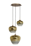 Light & Living Hanglamp Mayson 3-Lichts Glas Goud 160cm