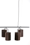 Light & Living Hanglamp Edisa 6-Lichts Velvet Donkerbruin 160cm