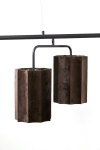 Light & Living Hanglamp Edisa 6-Lichts Velvet Donkerbruin 160cm