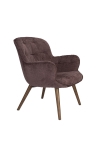 Dutchbone Fauteuil Lenn Velvet Plum