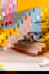 Kare Design Schilderij Flower Boat Blauw/Roze 120x160cm