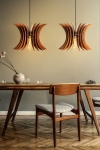 Hanglamp Sahip Curve MDF Walnoot Set van 2