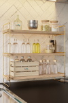 Keukenrek Organizer Naturel/Goud