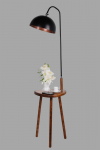 Vloerlamp Demet Zwart/Walnoot