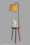 Vloerlamp Demet Mosterd/Walnoot