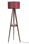 Vloerlamp Sehbali Tripod Claret Rood/Walnoot