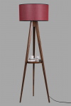 Vloerlamp Sehbali Tripod Claret Rood/Walnoot