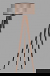 Vloerlamp Tripod Taupe/Walnoot