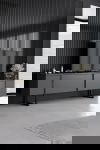 Woonkamermeubelset Luxe Antraciet/Zwart Set van 3 A