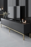 Tv-meubel Lord Melamine Antraciet Goud 180cm