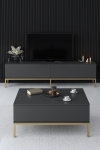 Tv-meubel Lord Melamine Antraciet Goud 180cm