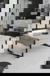 Woonkamermeubelset Luxe Travertinlook/Zwart Set van 3 B