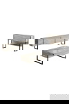 Woonkamermeubelset Luxe Travertinlook/Zwart Set van 3 B