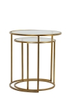 Light & Living Bijzettafel Set van 2 Duarte Glas Goud Ø40/Ø50cm