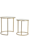 Light & Living Bijzettafel Set van 2 Duarte Glas Goud Ø40/Ø50cm