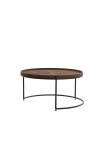 Light & Living Salontafel Jairo Set van 2 Leer Donkerbruin Ø64+Ø79cm