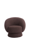 Light & Living Fauteuil Avoria Bouclé Donkerbruin