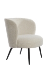 Light & Living Fauteuil Dieyda Bouclé Crème