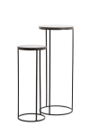 Light & Living Zuil Laica Set van 2 Rond Marmer Bruin 81+101cm