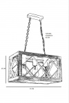 Hanglamp Zikzak Rect 3-Lichts Walnoot