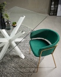 Kave Home Glazen Tafel Argo Stalen Poten Wit 200x100cm