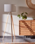 Kave Home Staande Lamp Iguazu Wit en Hout