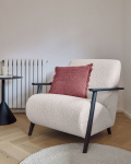 Kave Home Fauteuil Meghan Wit Geschoren Effect