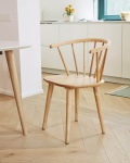 Kave Home Stoel Trise Mdf en Massief Rubberhout Met Naturel Lak