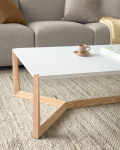 Kave Home Salontafel Quatro Wit en Essen 120x60cm