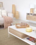 Kave Home Salontafel Marielle Essenhout Wit Lak 124x70cm