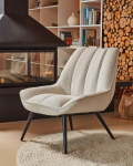 Kave Home Fauteuil Marlina Wit Bouclélook