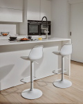 Kave Home Barkruk Orlando Wit Kunstleer 60-82cm