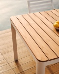 Kave Home Buitentafel Bona Massief Teakhout Wit 200x100cm