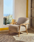 Kave Home Fauteuil Beige Sylo Massief Essenhout