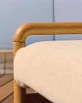 Kave Home Bankje Macaret Massief Eikenhout Naturel Afneembare Hoes 120cm
