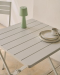 Kave Home Buitentafel Torreta Opvouwbaar Aluminium Wit 70x70cm