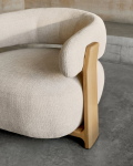 Kave Home Fauteuil Granite Beige/Naturel Chenille En Essenhout