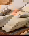 Kave Home Chaise Longue Bank Alea Chenille Ecru 3-Zits Rechts