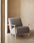 Kave Home Fauteuil Meghan Essenhout Grijs/Naturel