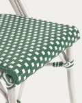 Kave Home Tuinstoel Marilyn Aluminium en Rotan Groen/Wit