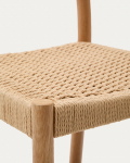 Kave Home Barstoel Yalia Eikenhout Naturel Met Rugleuning 65cm