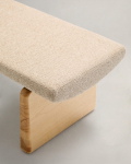 Kave Home Bankje Topaz Beige Chenille En Essenhout Naturel 150cm