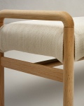 Kave Home Bankje Macaret Massief Eikenhout Naturel Afneembare Hoes 120cm