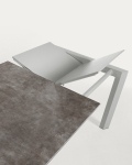 Kave Home Uitschuifbare Keramische Tafel Axis Grijze Stalen Poten 160-220cm