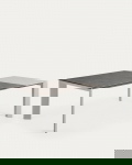 Kave Home Uitschuifbare Keramische Tafel Axis Grijze Stalen Poten 160-220cm